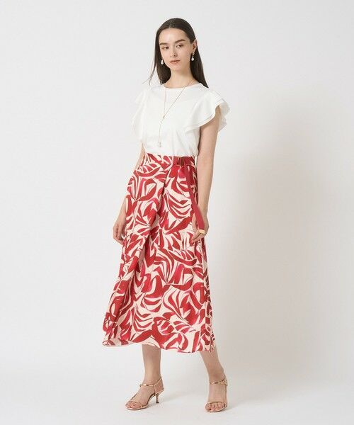 ANAYI / アナイ ロング・マキシ丈スカート | 【セットアップ対応商品】アートリーフサテンラップ スカート | 詳細4