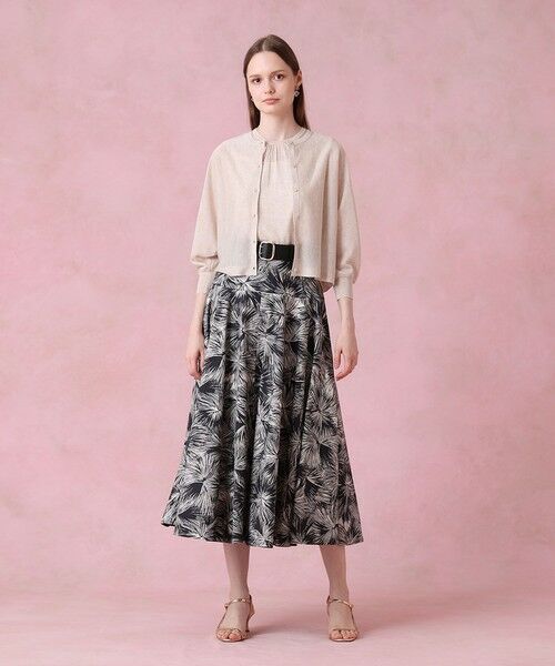 ANAYI / アナイ ミニ・ひざ丈スカート | ブラッシュフラワープリントフレア スカート | 詳細8