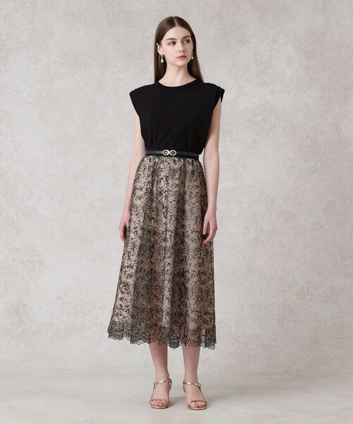 ANAYI / アナイ ロング・マキシ丈スカート | レースフラワーチュールギャザー スカート | 詳細4