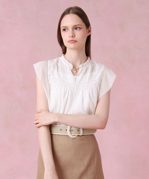 ANAYI / アナイ シャツ・ブラウス | コットンシルクレースコンビブラウス | 詳細1