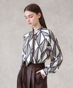 ANAYI / アナイ シャツ・ブラウス | ベルトプリントボウタイ ブラウス