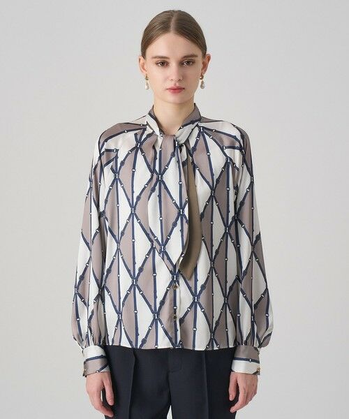 ANAYI / アナイ シャツ・ブラウス | ベルトプリントボウタイ ブラウス | 詳細1