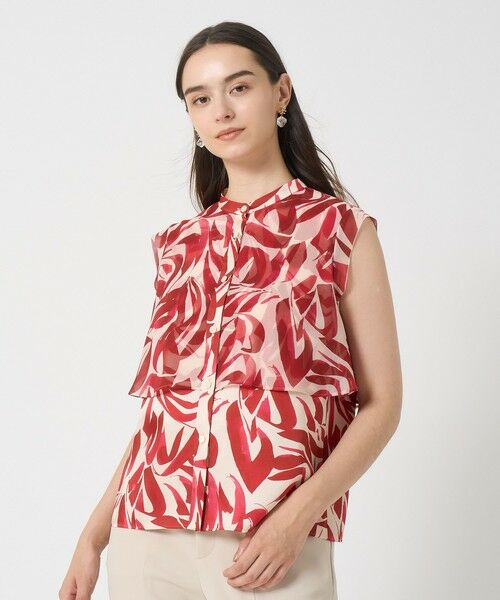 ANAYI / アナイ シャツ・ブラウス | 【セットアップ対応商品】アートリーフノースリコンビ ブラウス | 詳細1