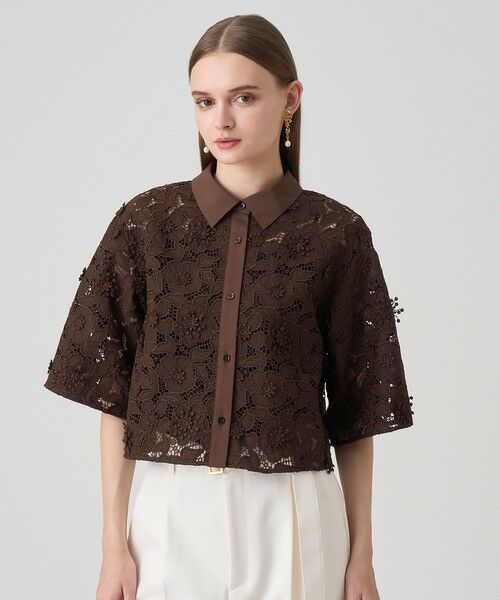 ANAYI / アナイ シャツ・ブラウス | レース刺繍クロップドシャツ | 詳細1
