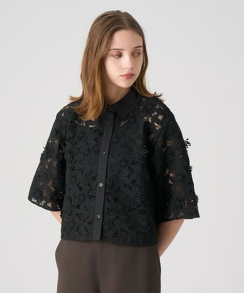 ANAYI / アナイ シャツ・ブラウス | レース刺繍クロップドシャツ | 詳細11