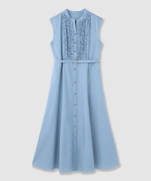 ANAYI / アナイ ロング・マキシ丈ワンピース | デニムライクツイルフリルワンピース | 詳細8