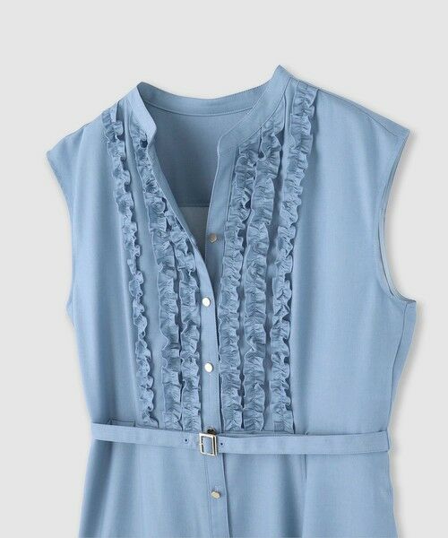 【ANAYI】デニムライクフリル ワンピース　サイズ38 ANAYI（アナイ）の「デニムライクフリル ワンピース（ワンピース