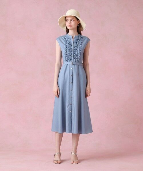 ANAYI / アナイ ロング・マキシ丈ワンピース | デニムライクツイルフリルワンピース | 詳細5