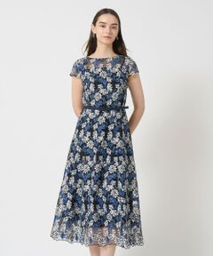 ANAYI / アナイ ドレス | フラワーチュールボートネックワンピース