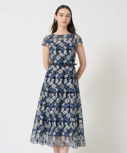 ANAYI/アナイ フラワーチュールボートネックワンピース navy (65) 36 ANAYI/アナイ フラワーチュールボートネックワンピース navy (65) 36