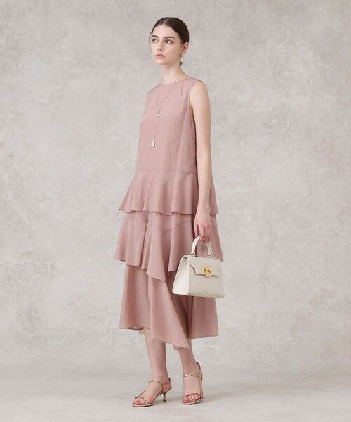 ANAYI / アナイ ミニ丈・ひざ丈ワンピース | トリアセエアリーローンティアード ワンピース | 詳細4