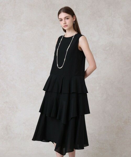 ANAYI / アナイ ミニ丈・ひざ丈ワンピース | トリアセエアリーローンティアード ワンピース | 詳細11