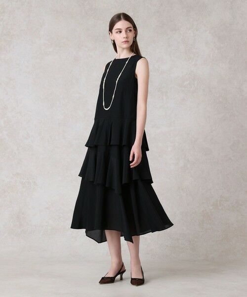 ANAYI / アナイ ミニ丈・ひざ丈ワンピース | トリアセエアリーローンティアード ワンピース | 詳細12