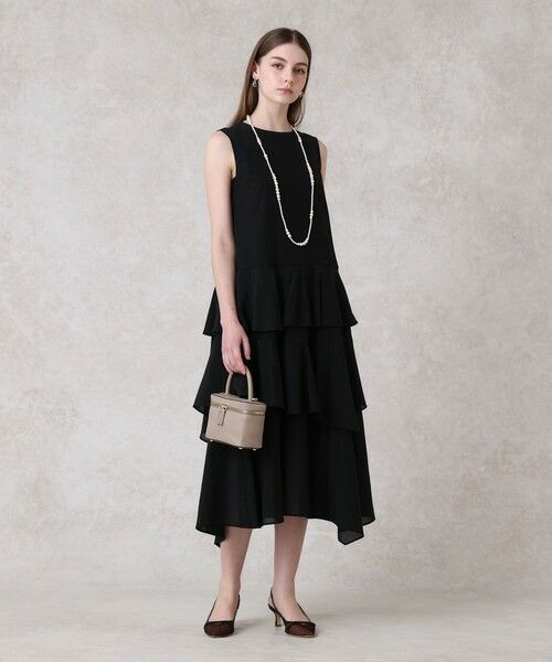 ANAYI / アナイ ミニ丈・ひざ丈ワンピース | トリアセエアリーローンティアード ワンピース | 詳細13