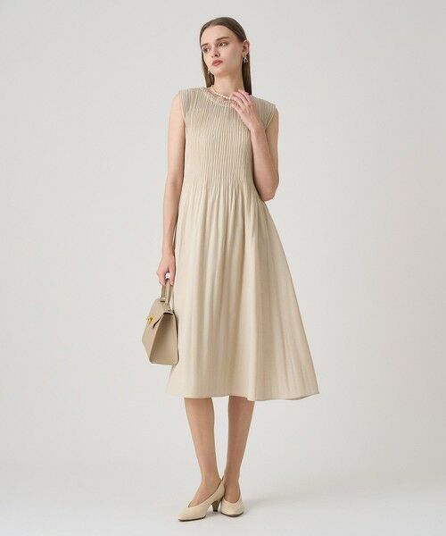 今期美品♡ANAYI サッカーストレッチプリーツワンピース・ネイビー♡34サイズ サッカーストレッチプリーツ ワンピース | ANAYI/アナイ | 三越