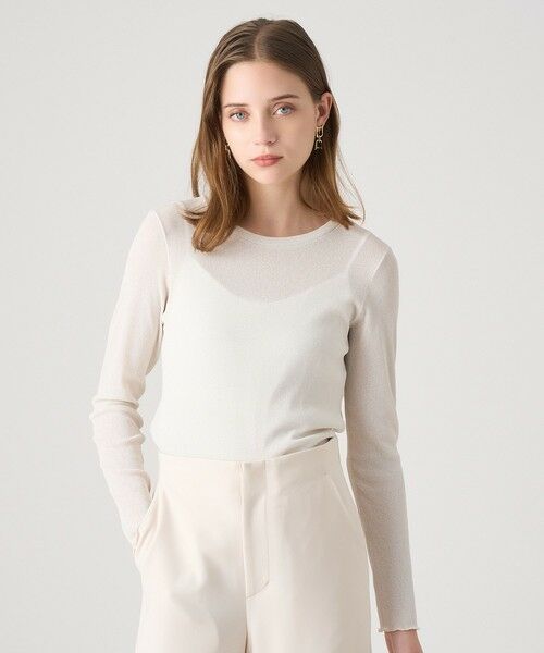 ANAYI/アナイ ラメドライテレコクルー プルオーバー ivory (04) 36