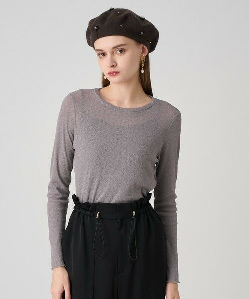 ANAYI / アナイ カットソー | ラメドライテレコクルー プルオーバー(mocha (85))