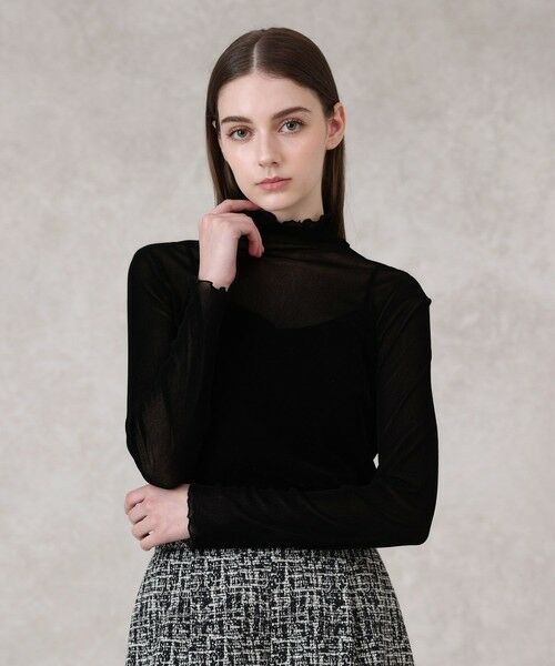 ANAYI / アナイ カットソー | チュールフロッキータートル プルオーバー(black (95))