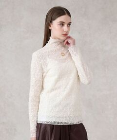 ANAYI / アナイ カットソー | ストレッチレースモックネック プルオーバー
