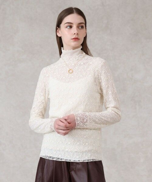 ANAYI / アナイ カットソー | ストレッチレースモックネック プルオーバー | 詳細2