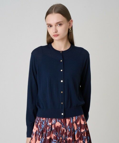 ANAYI/アナイ 【セットアップ対応商品】スーパーファインメリノクルー カーディガン navy (65) 38 ANAYI/アナイ 【セットアップ対応商品】スーパーファインメリノクルー カーディガン navy (65) 38