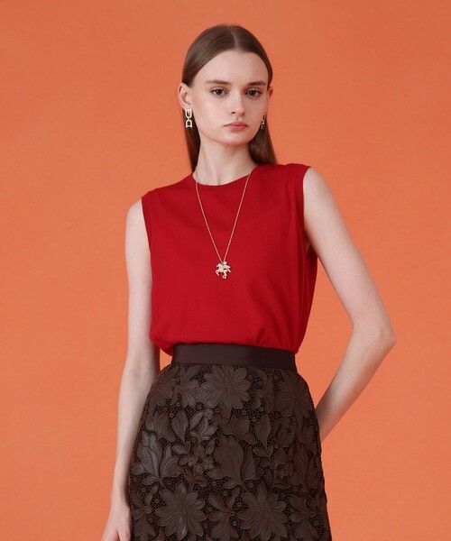 M'S GRACY 赤 ニット アンサンブル 38 M'S GRACY 赤 ニット アンサンブル 38