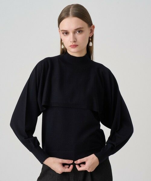 【美品】ANAYI 25SS 今季 現行品ブラックパフスリーブニット 美品】ANAYI 25SS 今季 現行品ブラックパフスリーブニット