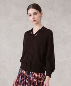 ANAYI / アナイ ニット・セーター | 【セットアップ対応商品】エキストラファインメリノタイ付きＶネック プルオーバー