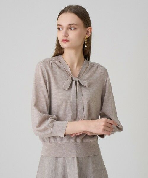 ANAYI / アナイ ニット・セーター | 【セットアップ対応商品】エキストラファインメリノタイ付きVネック プルオーバー | 詳細1