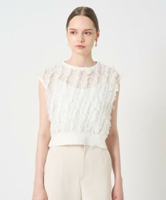 ANAYI / アナイ ニット・セーター | コットンフリンジバイアス プルオーバー