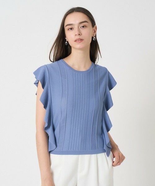 ANAYI / アナイ ニット・セーター | ビラテラールラッフル プルオーバー(blue (61))