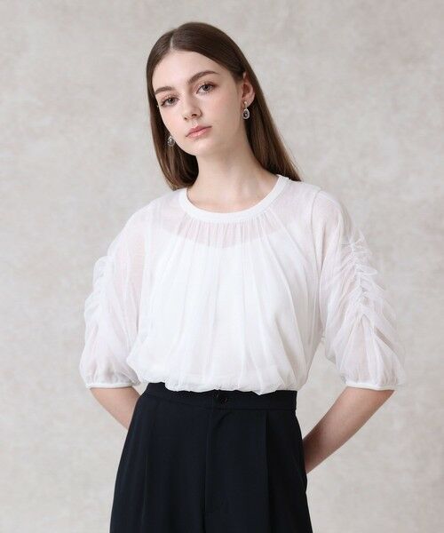 ANAYI / アナイ ニット・セーター | チュールレイヤードパフ プルオーバー(off white (02))