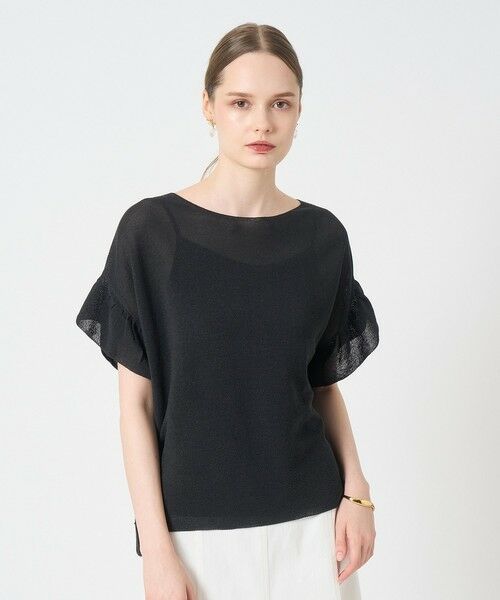 ANAYI / アナイ ニット・セーター | 和紙ガーター2WAYチュニックプルオーバー(black (95))