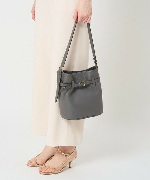 ANAYI / アナイ ショルダーバッグ | ◇ベルテッドバケット ハンドバッグ(charcoal grey (94))