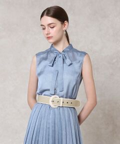 ANAYI / アナイ シャツ・ブラウス | 【セットアップ対応商品】デニムプリントボウタイブラウス