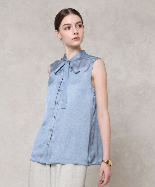 ANAYI / アナイ シャツ・ブラウス | 【セットアップ対応商品】デニムプリントボウタイブラウス | 詳細1