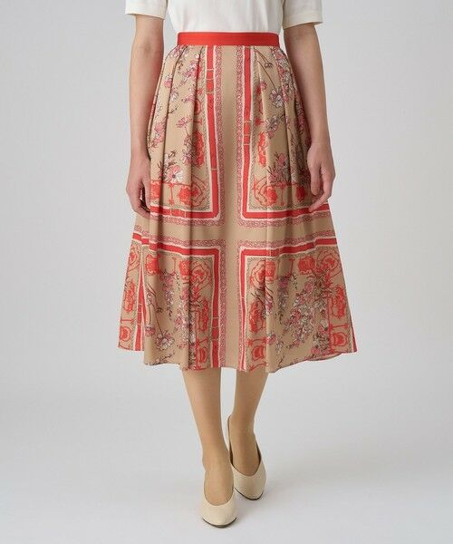 ANAYI / アナイ ロング・マキシ丈スカート | スカーフプリントタック スカート(camel (84))