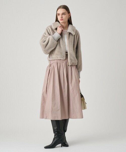 ANAYI / アナイ ミニ・ひざ丈スカート | タフタヨークギャザー スカート | 詳細3