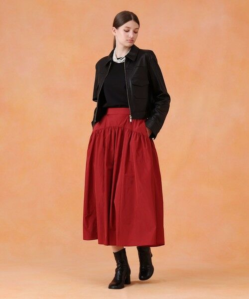 ANAYI / アナイ ミニ・ひざ丈スカート | タフタヨークギャザー スカート | 詳細13