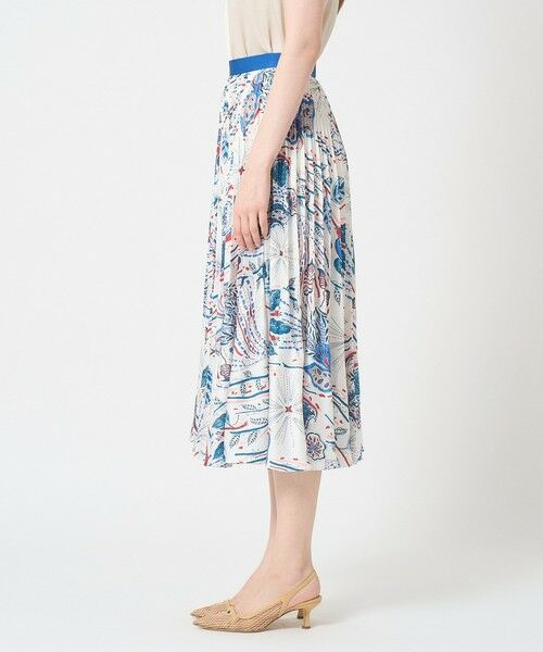 タグ付きアナイ ANAYI ビック ペイズリー プリント フレア スカート 柄 ボタニカルペイズリープリーツスカート （ロング・マキシ丈
