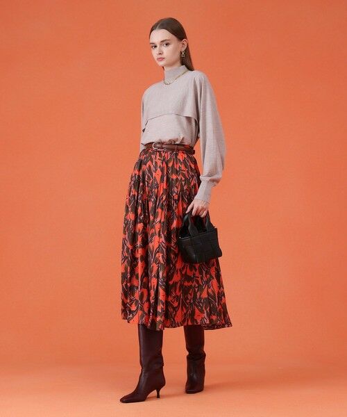 ANAYI / アナイ ロング・マキシ丈スカート | 【セットアップ対応商品】ペイントフラワープリントティアード スカート | 詳細1