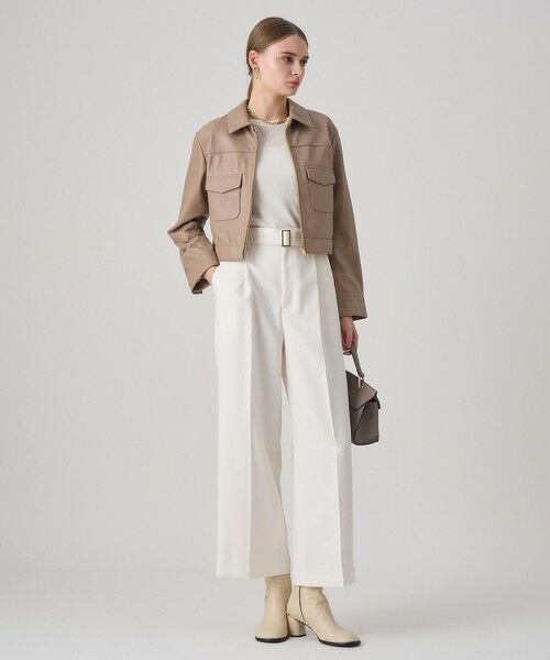 ANAYI パンツ34サイズ　ホワイト ブライトツイルタックワイドパンツ | ANAYI/アナイ | 三越伊勢丹