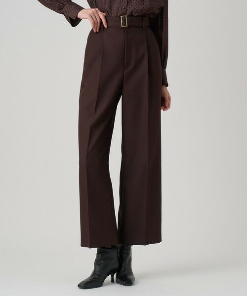 ANAYI/アナイ ブライトツイルタックワイドパンツ brown (81) 38