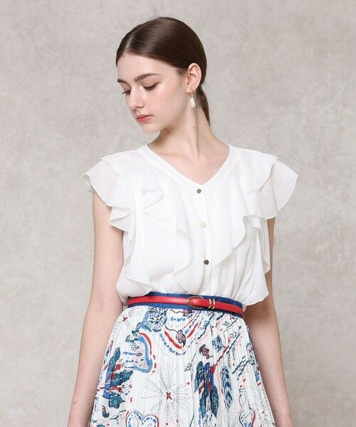 ANAYI / アナイ シャツ・ブラウス | ボイルフリルVネックブラウス | 詳細1