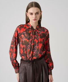 ANAYI / アナイ シャツ・ブラウス | 【セットアップ対応商品】ペイントフラワープリントスリットネック ブラウス