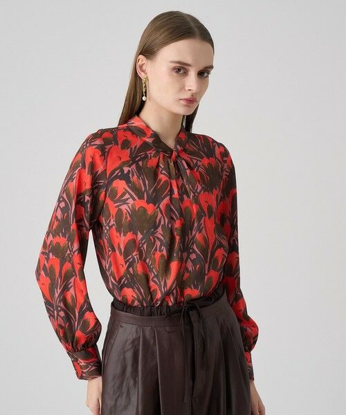 ANAYI / アナイ シャツ・ブラウス | 【セットアップ対応商品】ペイントフラワープリントスリットネック ブラウス | 詳細2