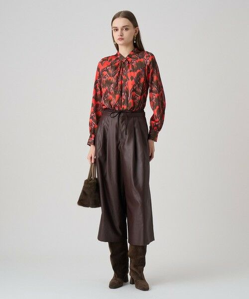 ANAYI / アナイ シャツ・ブラウス | 【セットアップ対応商品】ペイントフラワープリントスリットネック ブラウス | 詳細3