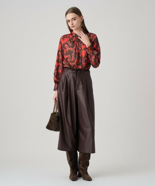 ANAYI / アナイ シャツ・ブラウス | 【セットアップ対応商品】ペイントフラワープリントスリットネック ブラウス | 詳細4