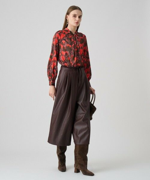 ANAYI / アナイ シャツ・ブラウス | 【セットアップ対応商品】ペイントフラワープリントスリットネック ブラウス | 詳細5