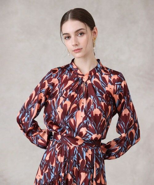 ANAYI / アナイ シャツ・ブラウス | 【セットアップ対応商品】ペイントフラワープリントスリットネック ブラウス | 詳細9